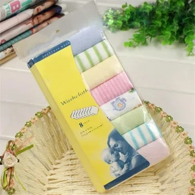 8 Pcs Soft Cotton Baby Towel